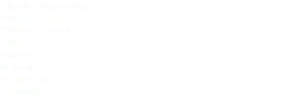 *Fabricado en látex natural blanco.
*4 milésimas de espesor.
*9.5 pulgadas de longitud.
*Flexible.
*Confortable.
*Ambidiestro.
*Excelente agarre.
*Bajo en polvo.
